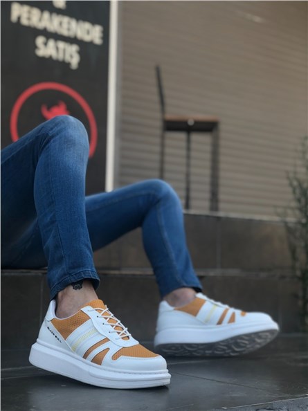 Men's Sports Shoes BA0548 - White-Mustard #358258