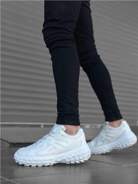 Men's Lace Up Sports Shoes BA0592 - White #371319