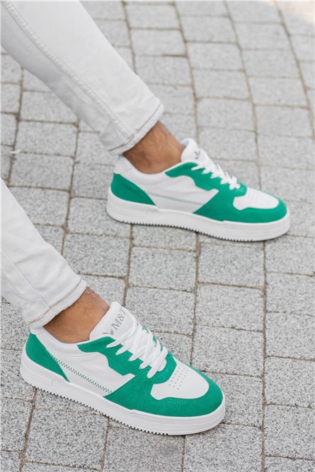 Men's Sports Shoes - White with Green #362961