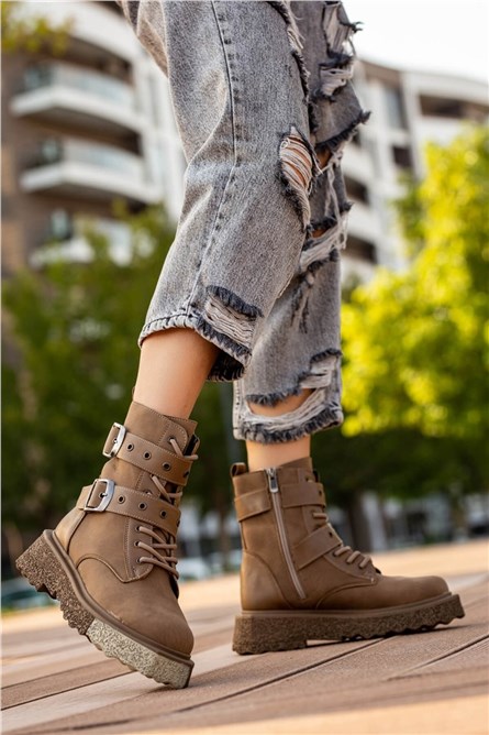 Women's Buckle Boots - Mink #362964