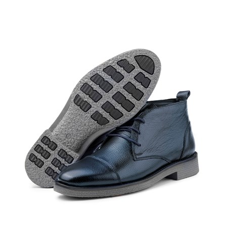 Ducavelli Men's Real Leather Chukka Boots - Dark Blue 