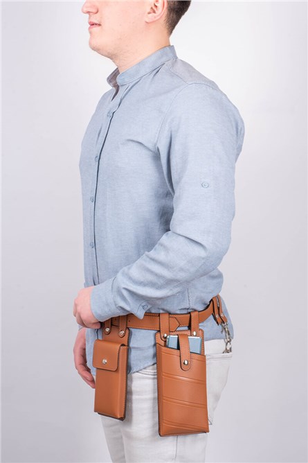 Мъжка чанта-колан - Светлокафява #002