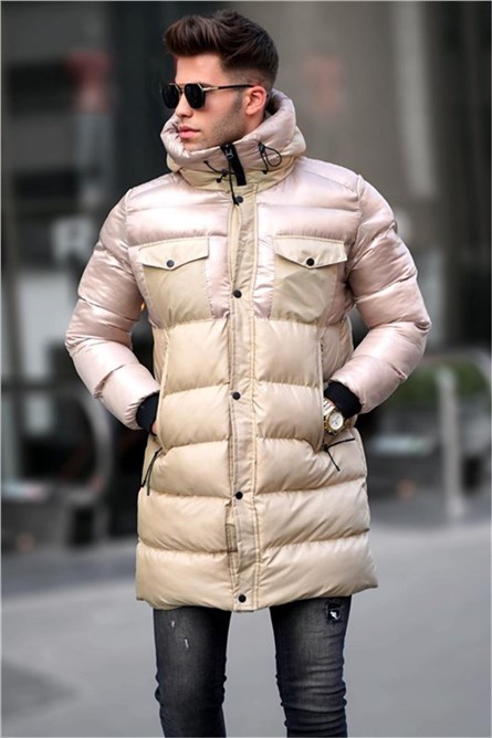 Men's jacket with a hood 5742 - Light beige #333651