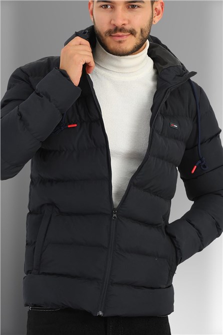 Men's Waterproof Windproof Hooded Jacket RQDM-190 - Navy Blue #409461