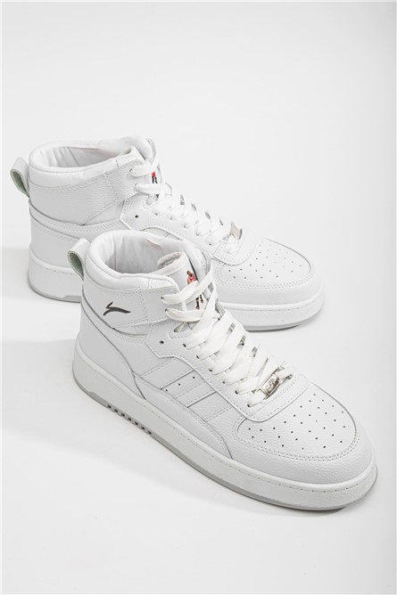 Мъжки спортни боти с връзки - Бели #365874