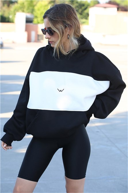 Women's Hooded Sweatshirt MG1544 - Black #334606