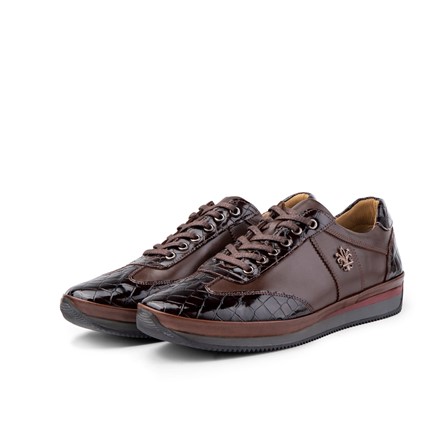 Men's Genuine Leather Casual Shoes - Brown #363803