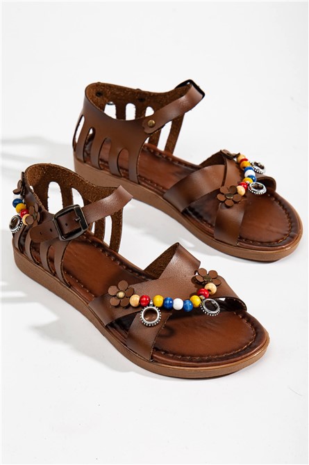 Women's Casual Sandals with Decorative Beads - Taba #367242