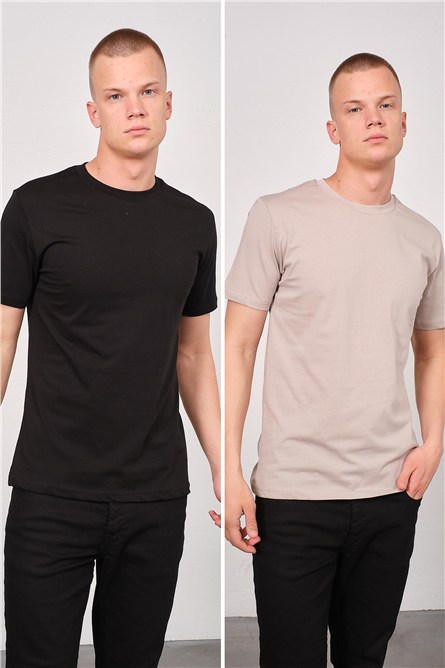 Men's Crew Neck 2-Pack Regular Fit Basic T-Shirt 990  #451381