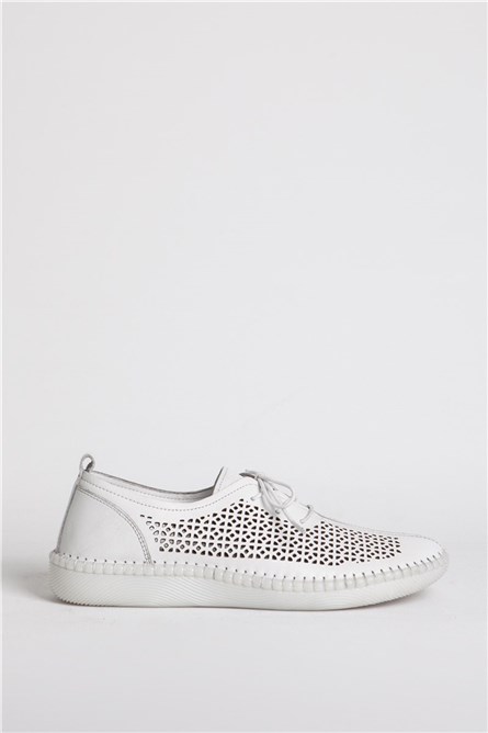 Дамски обувки от естествена кожа 04034 - Бели #328628