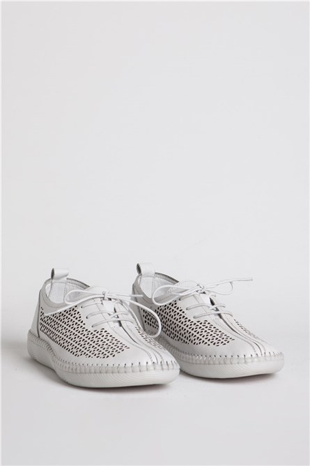 Ladies leather shoes 04034 - White #328628