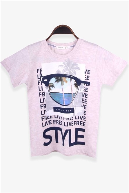 Детска тениска за момче - Бежова #395901