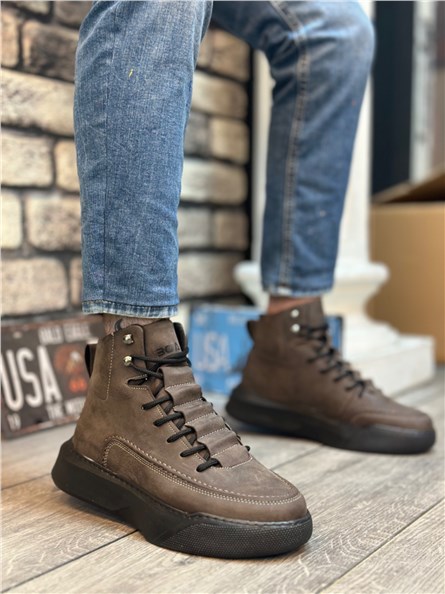 Men's Athletic Lace Up Boots BA0321 - Brown #412926
