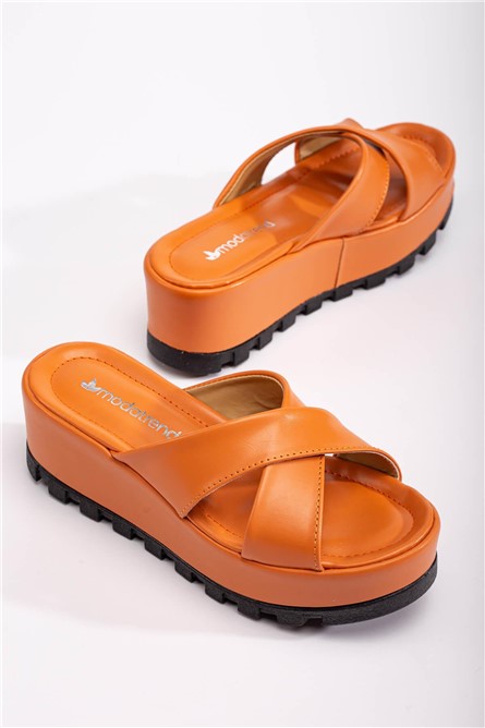 Women's Full Sole Slippers - Orange #370718