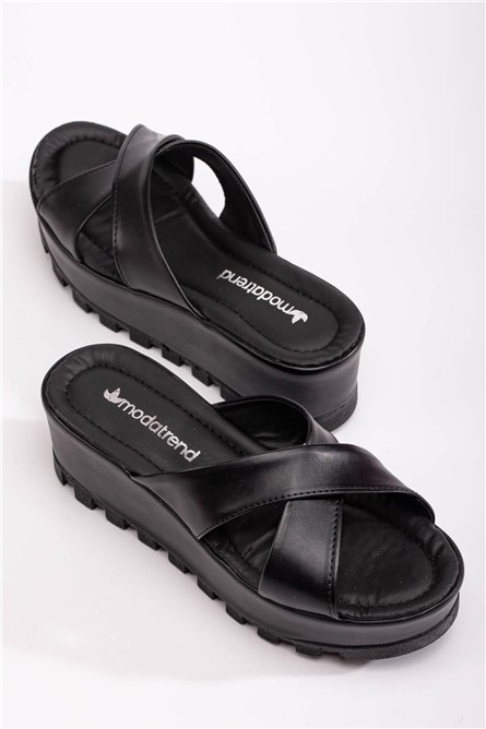 Women's Full Sole Slippers - Black #370725