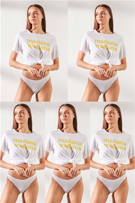 Women's String - 5 pcs. 561 - White #322971