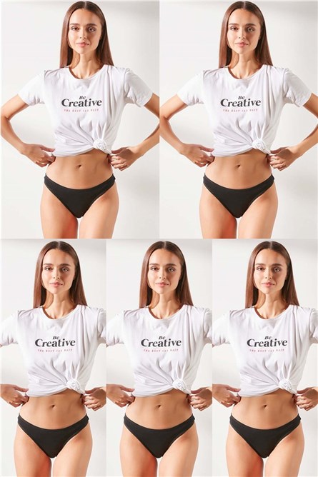 Women's String - 5 pcs. 561 - Black #322972