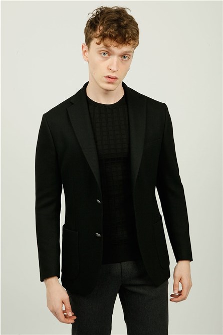 Мъжко Comfort Fit сако - Черно #323687