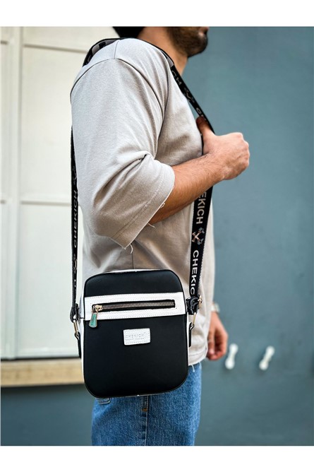 Men's Shoulder Bag CH102 - Black-White #366308
