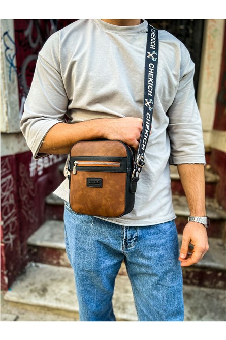 Men's Shoulder Bag CH102 - Taba with Black #366306