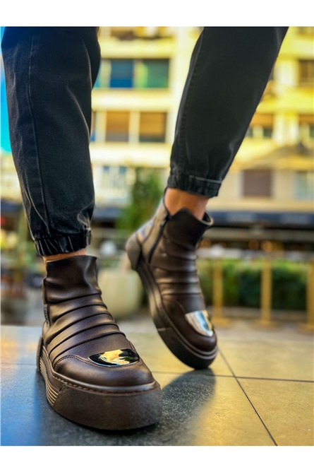 Unisex Zip Up Boots CH113 CRT - Brown #366330