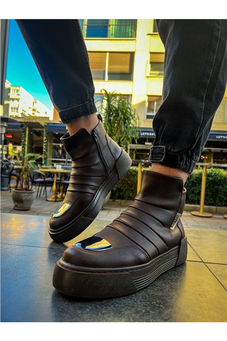 Unisex Zip Up Boots CH113 CRT - Brown #366330