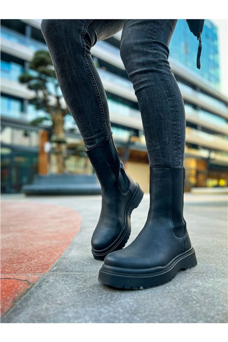 Side Elastic High Boots For Men CH223 CST - Black #366293
