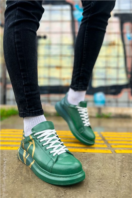 Unisex Lace Up Shoes CH254 CBT - Dark Green #370949