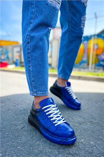CH254 CBT Lace Up Men's Shoes - Blue with Black #382113