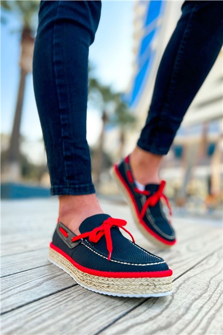 Men's Espadrilles CH311 - Black with Red #369940