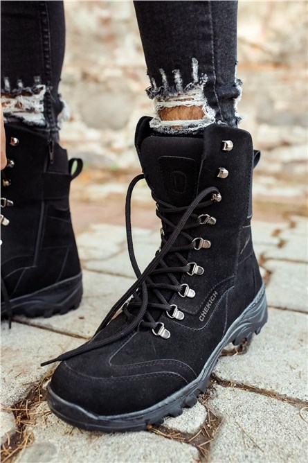 Chekich Men's Suede Boots CH051 - Black #359549