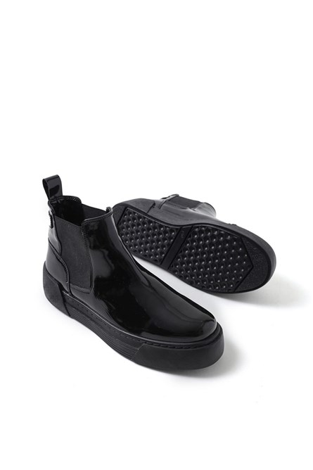 Chekich Men's Patent Leather Boots CH069 - Black #361576