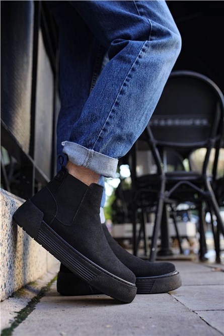 Chekich Men's Suede Boots CH069 - Black #359579