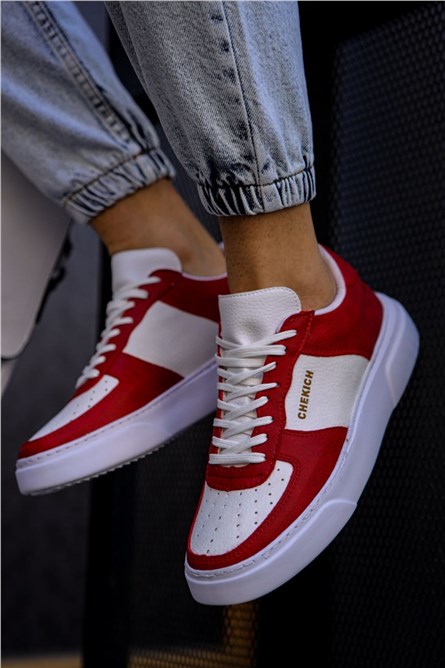 Chekich Men's Shoes CH087 - Red-White #359597