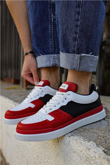 Chekich Pánske topánky CH109 – červená s bielou #359647