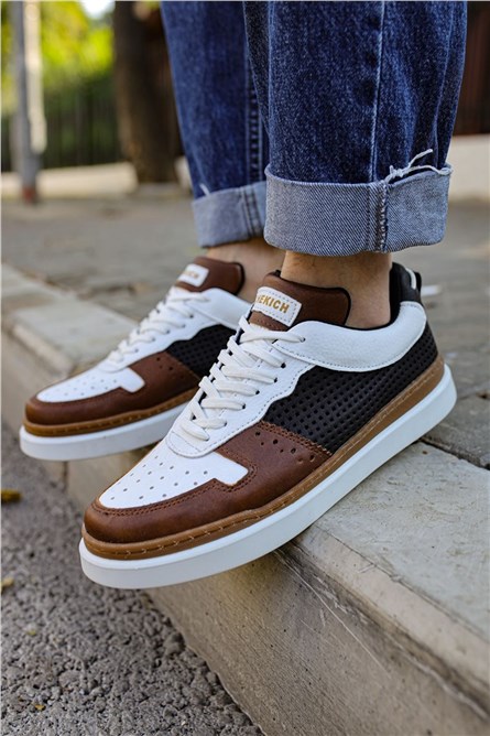 Chekich Men's Shoes CH109 - White with Taba #359650