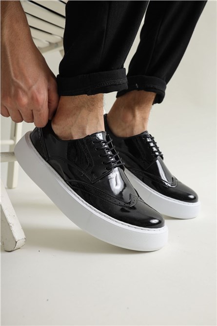 Chekich Unisex CH149 Patent Shoes - Black #359696