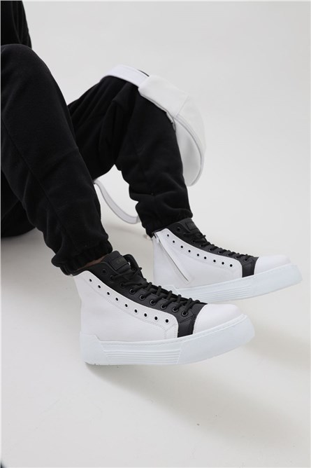 Chekich Men's Boots CH167 - White with Black #359716