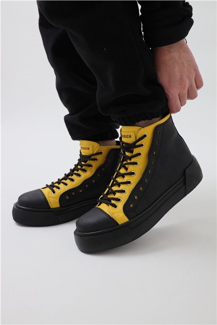 Chekich Men's Boots CH167 - Black with Yellow #359717