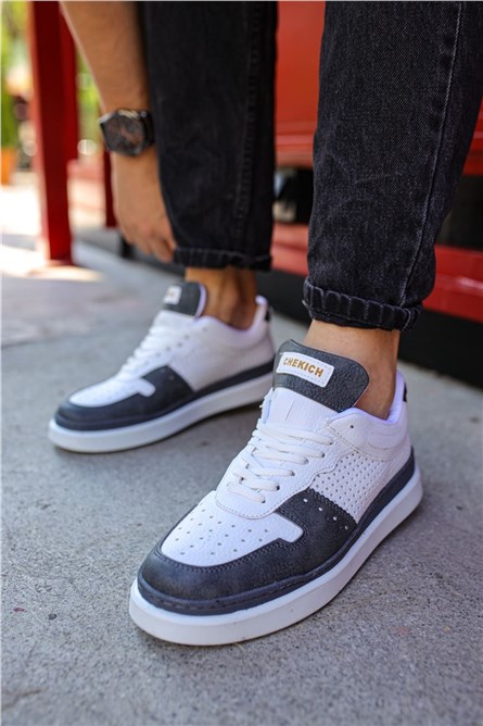 Chekich Men's Shoes CH201 - White with Anthracite #359758