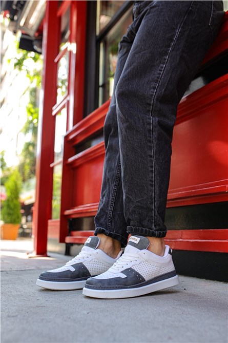 Chekich Men's Shoes CH201 - White with Anthracite #359758