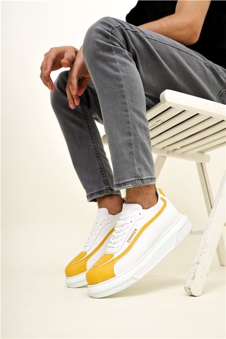Chekich Unisex Shoes CH241 - White with Yellow #359764