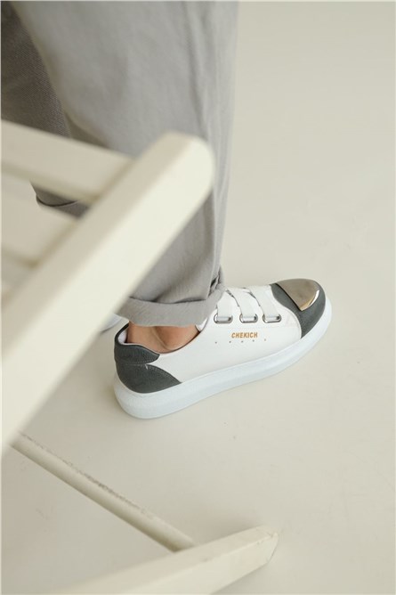 Chekich Unisex Shoes CH251 - White with Anthracite #359771