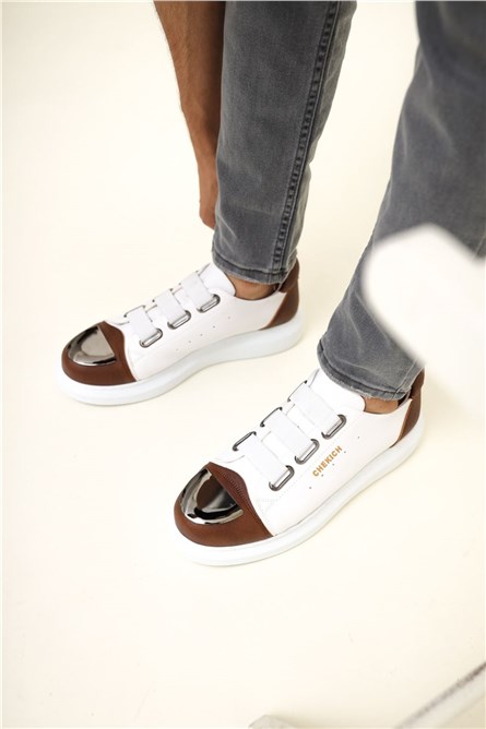 Chekich Unisex Shoes CH251 - White with Taba #359773