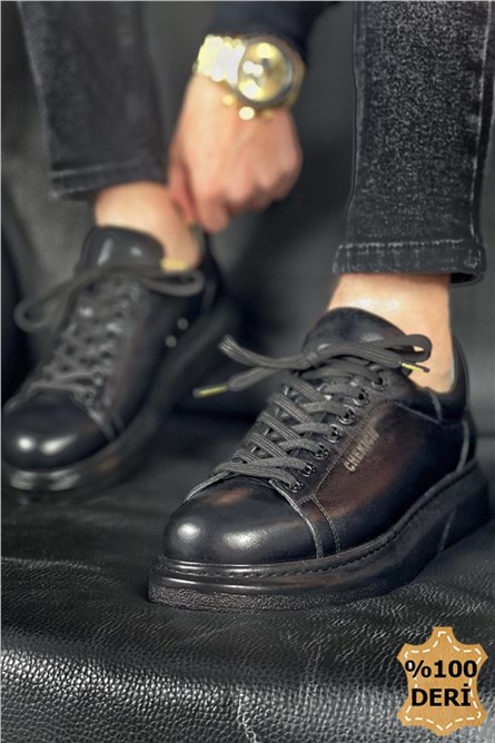Chekich Unisex Genuine Leather Shoes CH257 - Black #359843