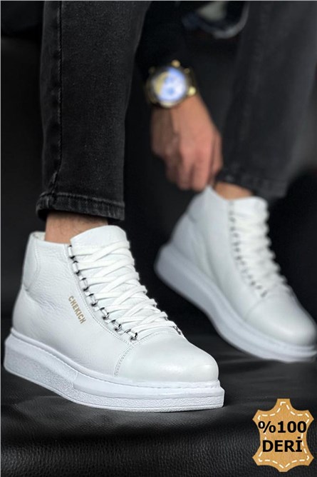 Chekich Unisex Genuine Leather Boots CH258 - White #359851