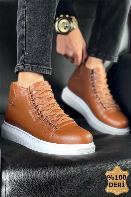 Chekich Unisex Genuine Leather Boots CH258 - Taba #359853