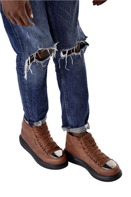 Chekich Unisex Lace Up Boots CH267 - Taba #365593