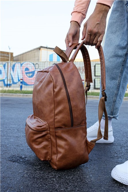 Chekich Men's Leather Backpack - Taba #359918