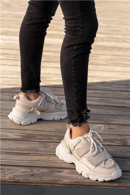 Women's Sports Shoes - Beige #361440